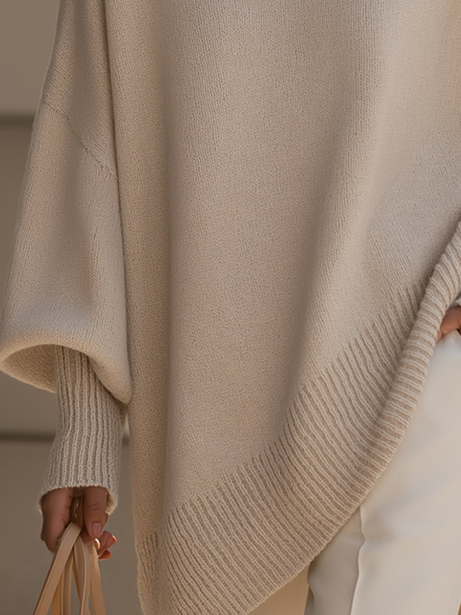 Ceylan Women’s Oversized Tunic Sweater with Dolman Sleeves