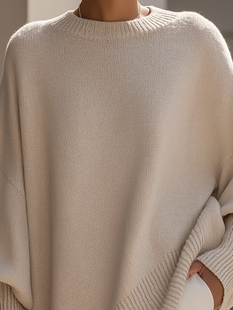 Ceylan Women’s Oversized Tunic Sweater with Dolman Sleeves
