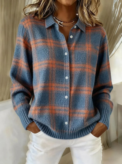 Anna | Plaid Cardigan – Retro & Cozy