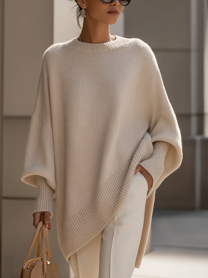 Ceylan Women’s Oversized Tunic Sweater with Dolman Sleeves