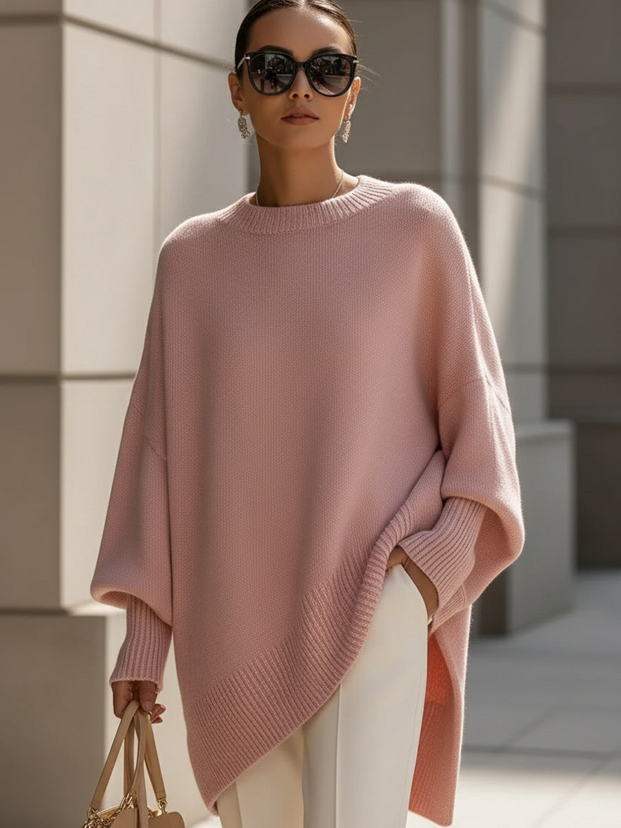Ceylan Women’s Oversized Tunic Sweater with Dolman Sleeves