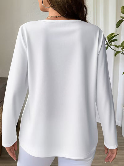 Oihana - Crisscross V-Neck Long Sleeve Top