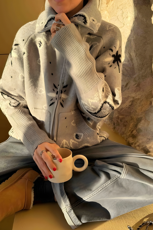 Bandana Patterned Cardigan