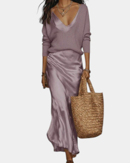 Valen Satin Knit Set