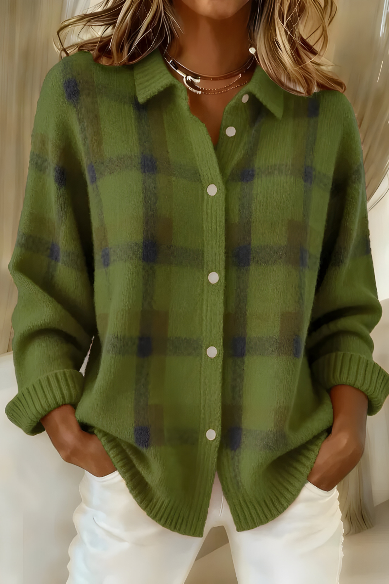 Anna | Plaid Cardigan – Retro & Cozy