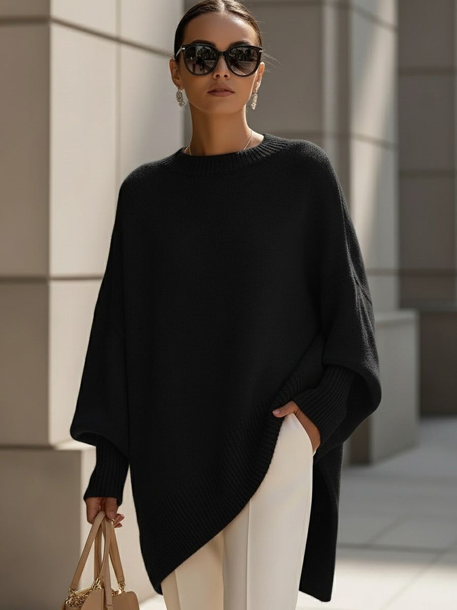 Ceylan Women’s Oversized Tunic Sweater with Dolman Sleeves