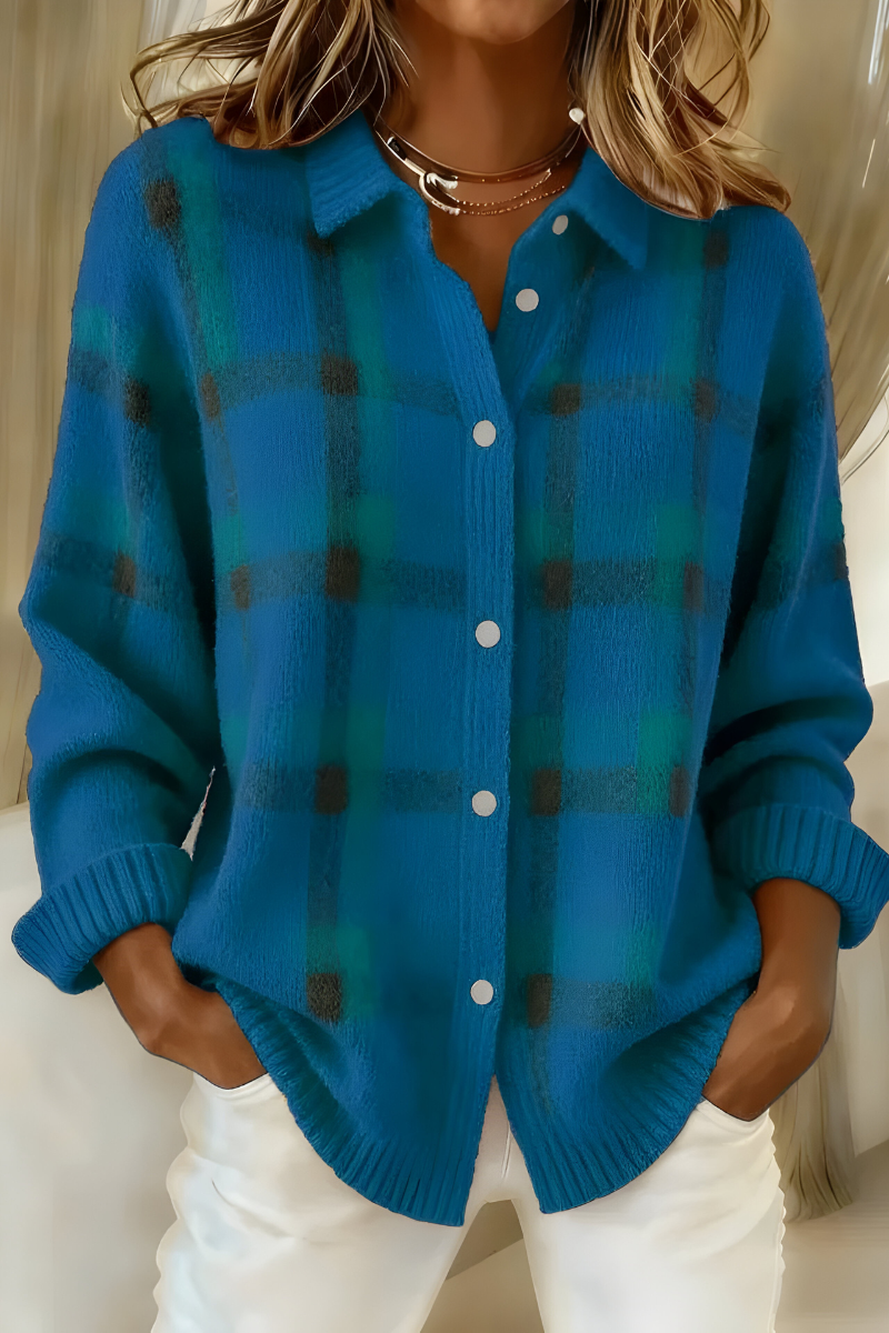 Anna | Plaid Cardigan – Retro & Cozy