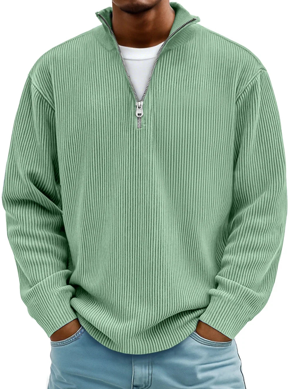 Owen Ribbed Zip Sweater
