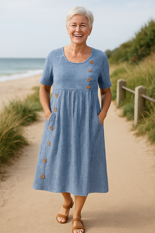 Nina Striped Midi Dress