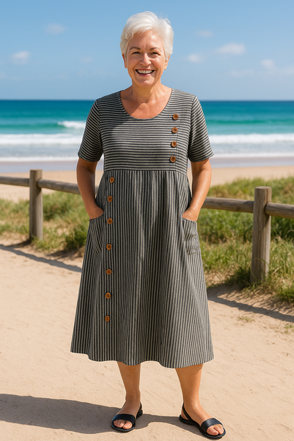 Nina Striped Midi Dress
