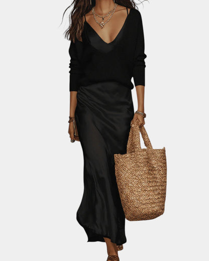 Valen Satin Knit Set