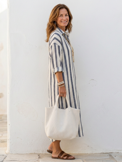 Helena Striped Shirt Dress
