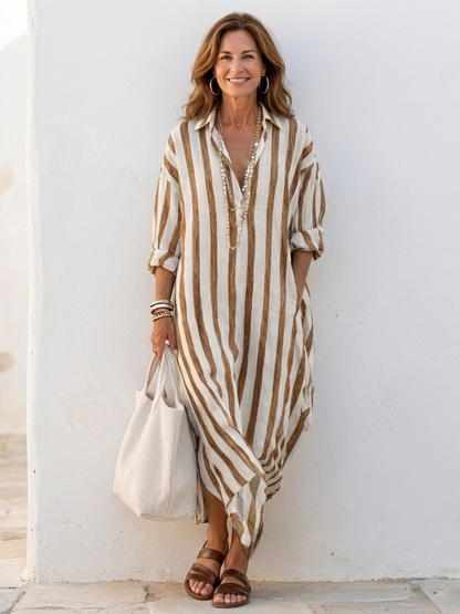 Helena Striped Shirt Dress