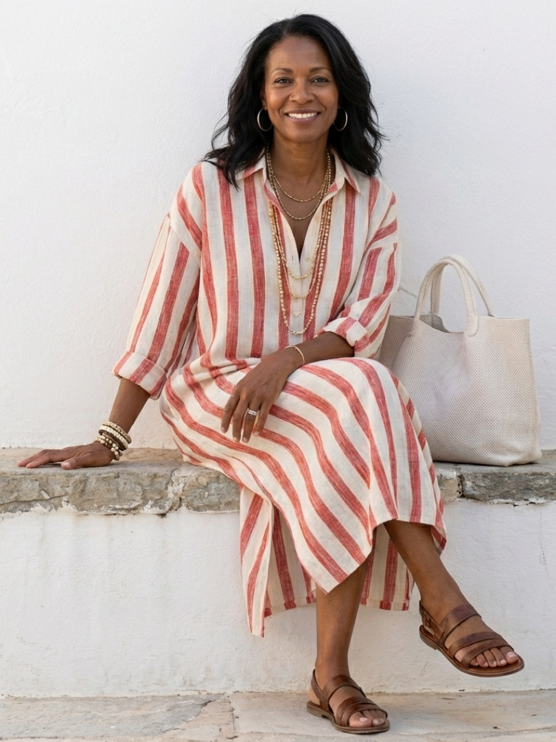 Helena Striped Shirt Dress