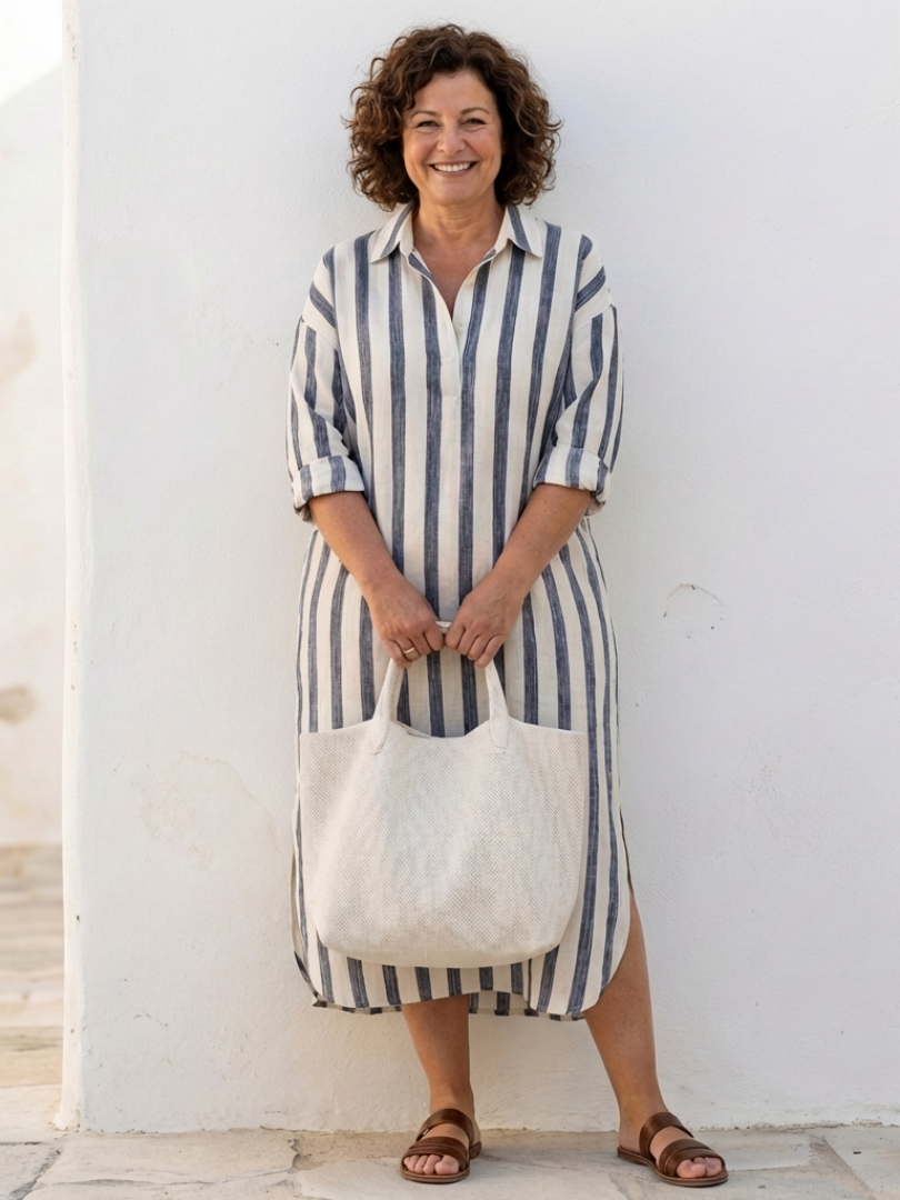 Helena Striped Shirt Dress