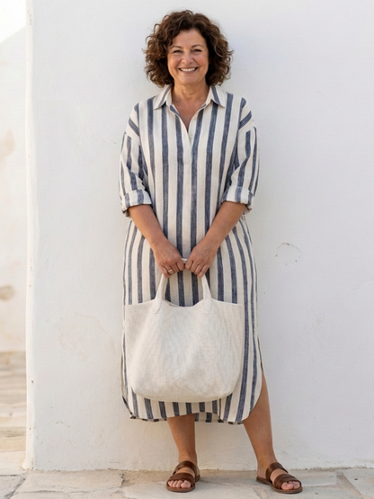 Helena Striped Shirt Dress