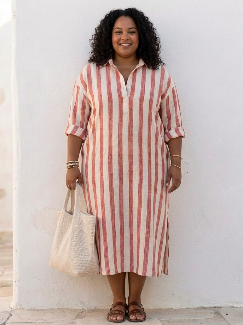 Helena Striped Shirt Dress