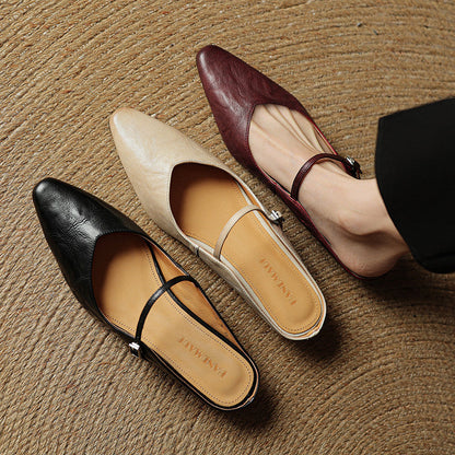 Valerie Leather Mules