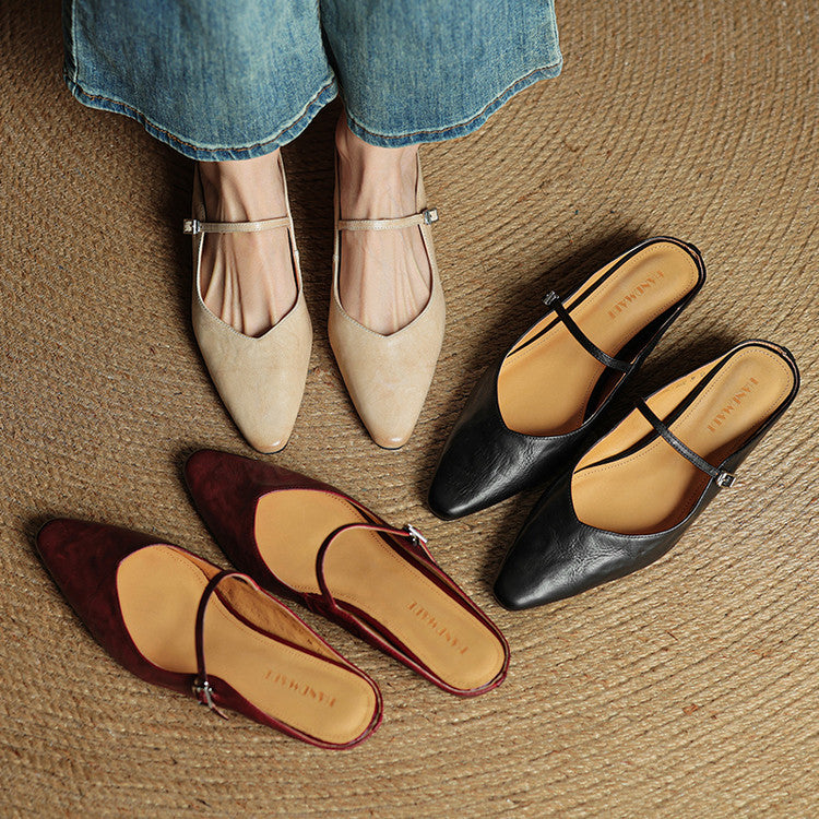 Valerie Leather Mules