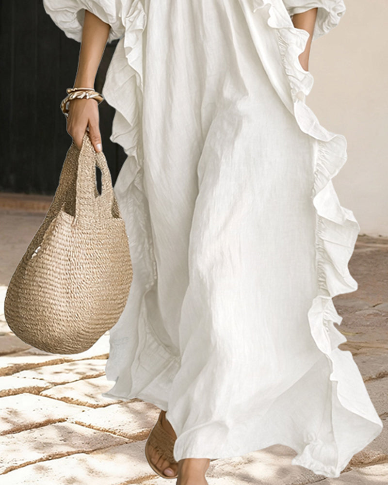 Isabella Ruffle Maxi Dress