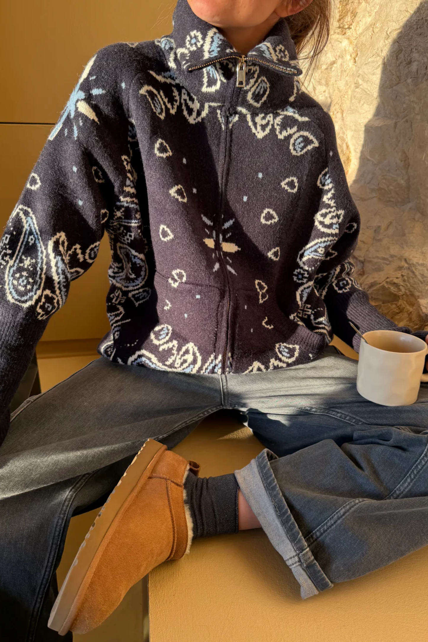 Bandana Patterned Cardigan