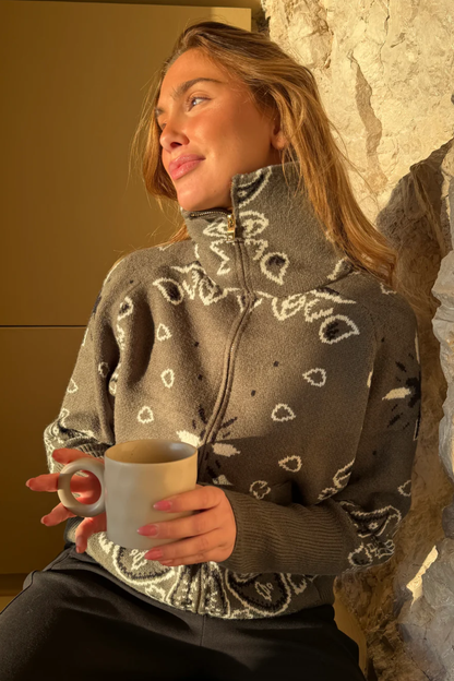 Bandana Patterned Cardigan