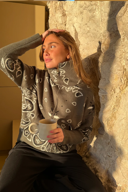 Bandana Patterned Cardigan