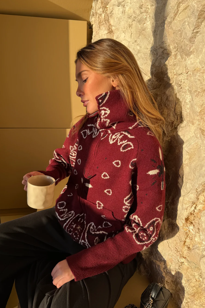 Bandana Patterned Cardigan