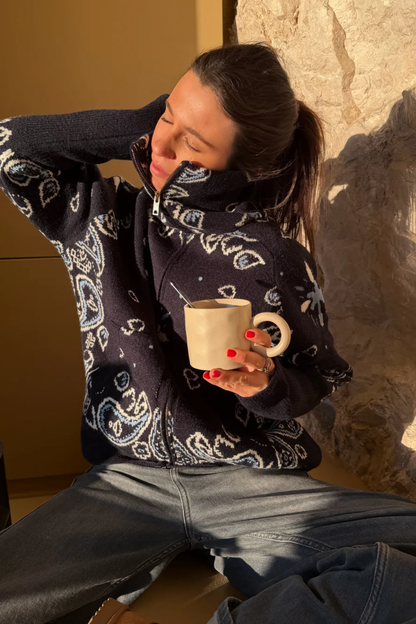 Bandana Patterned Cardigan