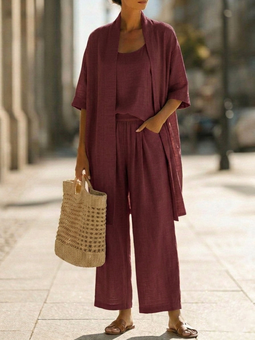 Seraphina Linen Three-Piece Set